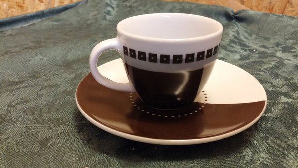 Espresso Tasse mit Unterteller für die Firma Krups von der Ritzenhoff