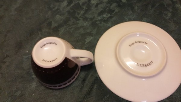 Espresso Tasse mit Unterteller für die Firma Krups von der Ritzenhoff